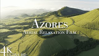 Azores Islands Portugal  4K Aerial Relaxation Film Sao Miguel and Ponta Delgada