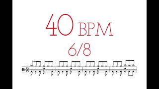 [音樂練習工具] 40 BPM 6/8 節拍器 Metronome Drum Beat 3mins番茄鐘練習法