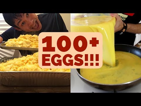 100+ Scrambled Eggs!! Matt Stonie Food Challenge x2!!