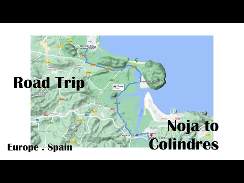 Beautiful road of Noja to Colindres for marshes at low tide. European road trip in Spain.