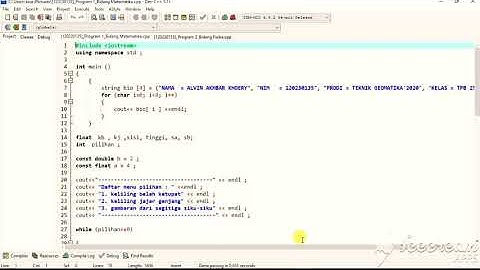 UAS PKS 2 Penerapan C++ Pada Matkul Matematika Dasar dan Fisika Dasar