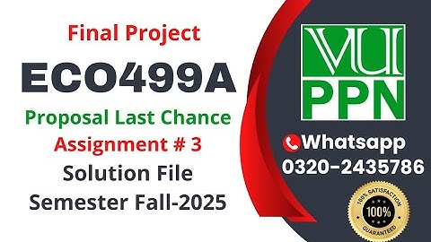 ECO499A Assignment 3 Solution Fall 2025 #eco499a