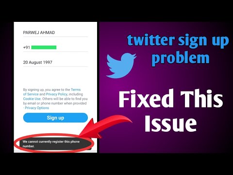 Twitter Sign Up Problem ll 100% Working ll Live Proof