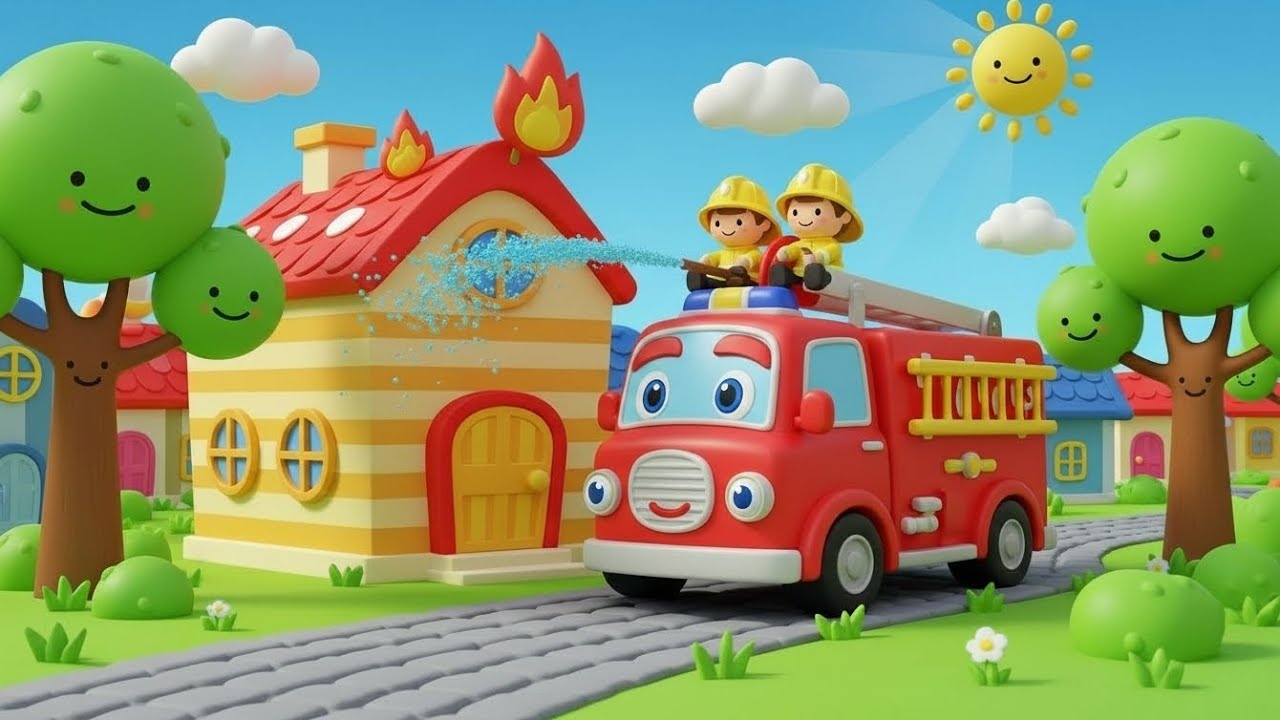 Fire truck helping to burn city for kids - YouTube