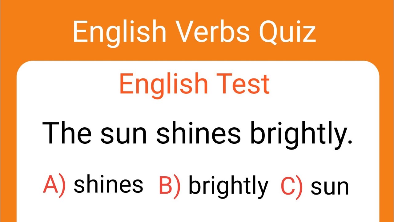 English Grammar Test | English Verbs Quiz | Grammar Quiz 