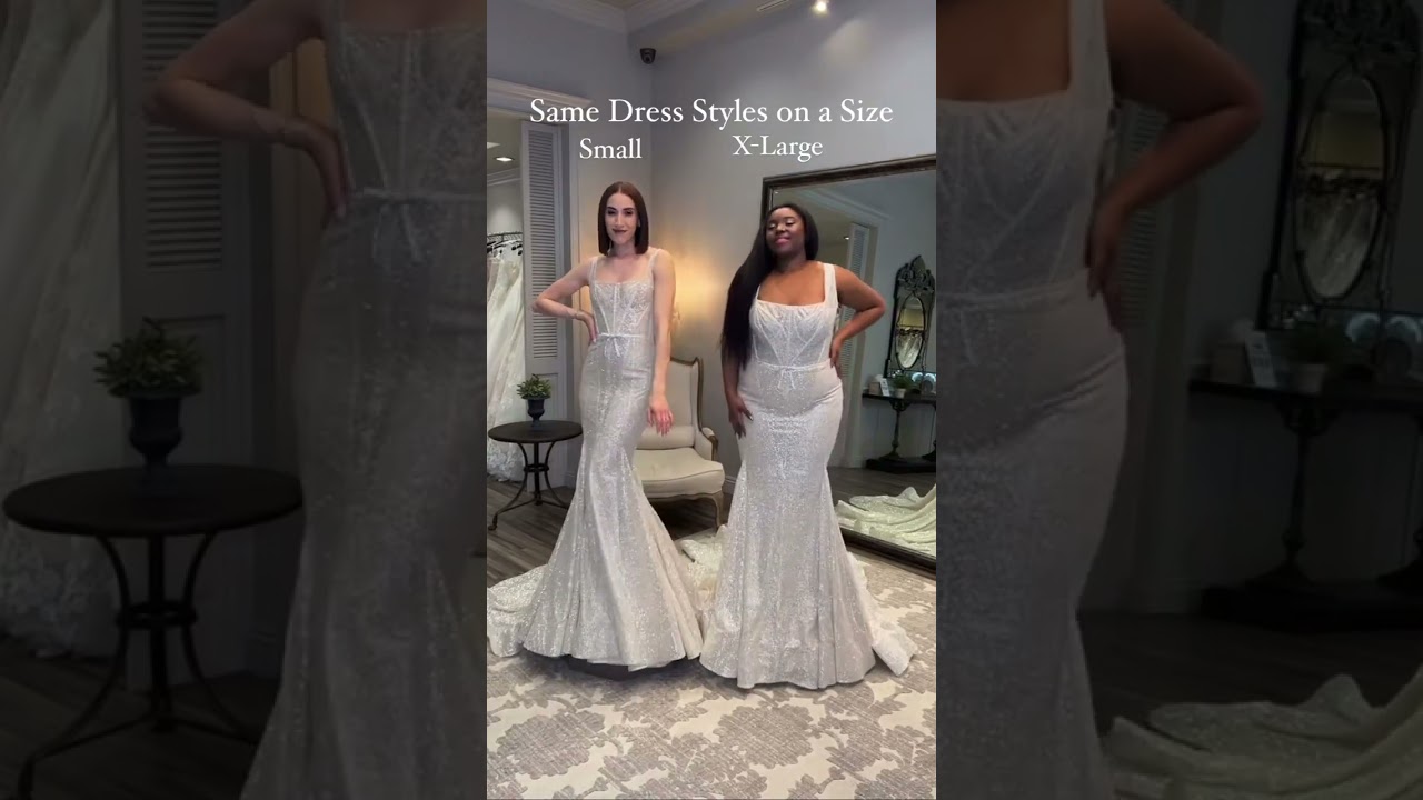 Same BERTA Wedding Dress on Different Sizes