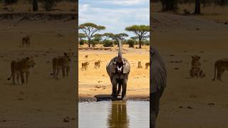 Elephant Sound Giant African Elephant Silences Scary Lions