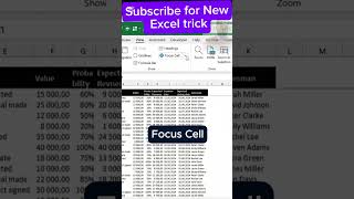 Focus cell option in excel | activate focus cell in excel # excel #youtubeshorts