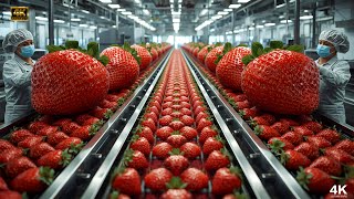 Inside a Modern Strawberry Juice Factory: Fresh Strawberries Turn Into Bottled Juice (Full Process)