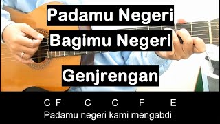 Belajar Gitar Padamu Negeri Bagimu Negeri (Genjrengan) Tutorial Gitar Pemula Chord Kunci Gitar