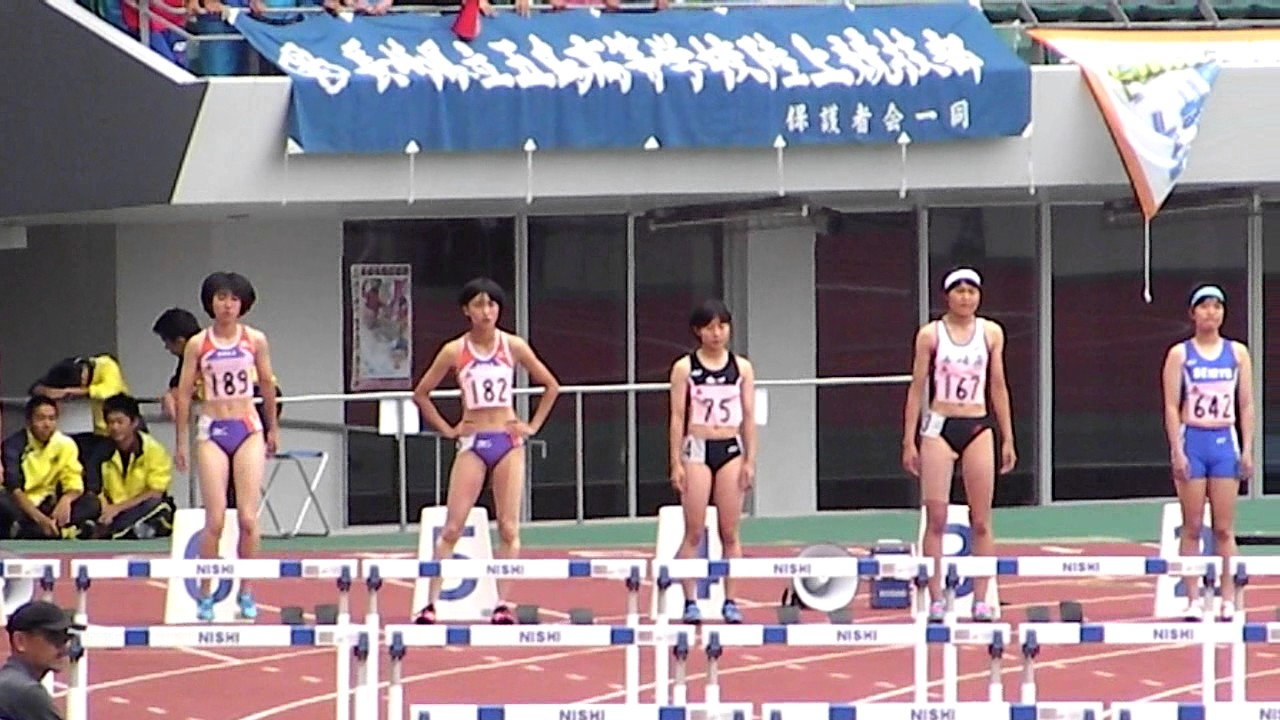 陸上 長崎県高校総体２０１７ 女子100ｍハードル 松竹美蕗選手 大会新 Youtube