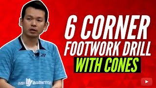 Badminton Footwork Drill to practice split step and reaction - Coach Kowi Chandra