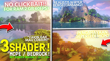 GILA!! 3 SHADERS MCPE TERBAIK 2023 REALISTIC SUPPORT RAM 2GB NO LAG | NOT RENDER DRAGON 1.18 - 1.19