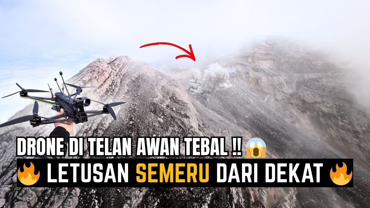 MENGERIKAN!! DRONE DI TELAN AWAN TEBAL!! Letusan Erupsi Semeru dari Dekat 😱🔥