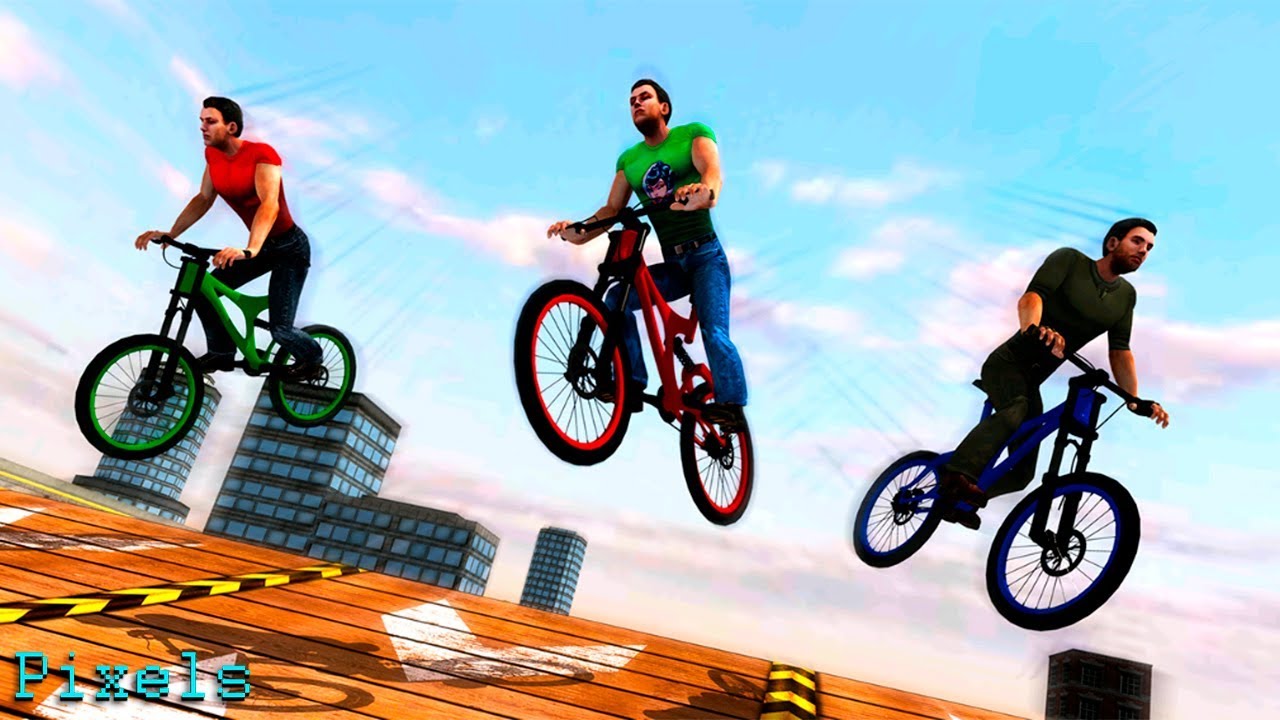 Rooftop Bicycle Stunt Rider 3D All Bikes Unlocked YouTube