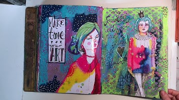 Chatty Art Journal flip through: Part 2 - Dylusions Large journal
