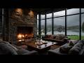 Southern Lake Stone House — 4K Relaxing Loop | Rain, Warm Fire, Soft Ambient Motion