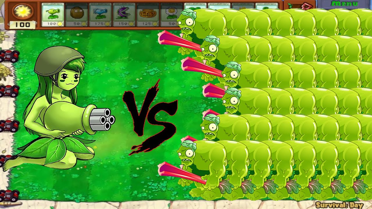 99 Gatling Pea vs 999 Gargantuar - Plants vs Zombies hack - YouTube