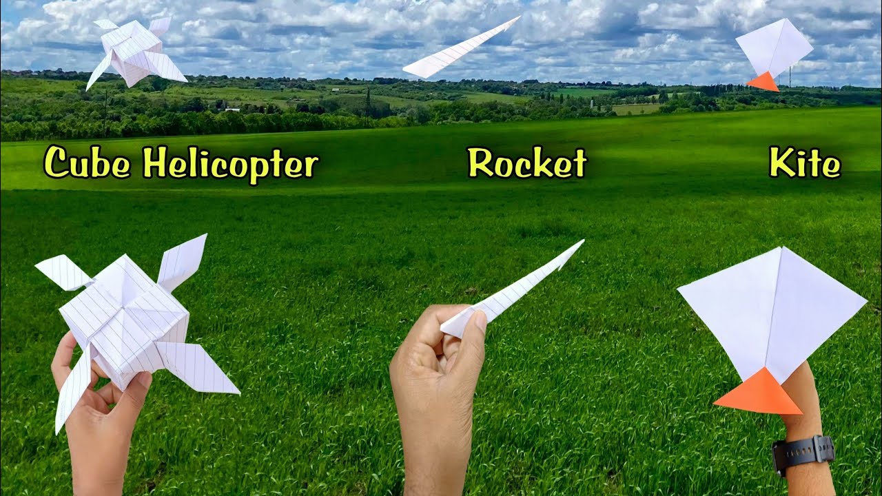 best 3 flying paper rocket, notebook paper flying plane, new rocket