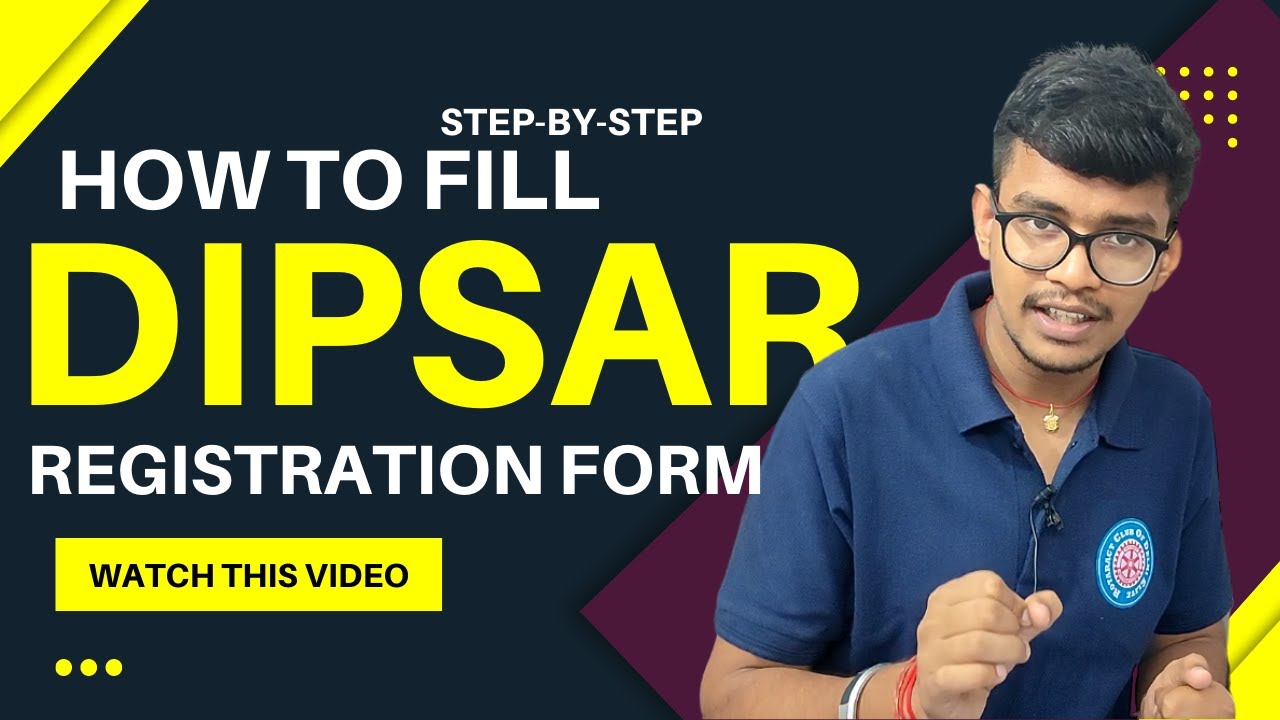 How to Fill the DIPSAR/DPSRU Registration Form | Step by step | Admission Closed??