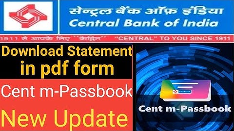 central bank m_passbook new update || Download statement from m passbook now