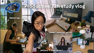 STUDY VLOG @1:14AM ⏰ 72hr studying in summer semester, medical immunology phd student