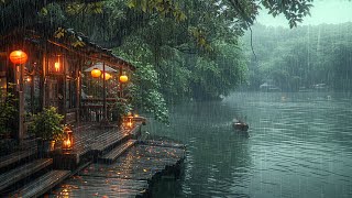 Super Warm Rain Sound For Fast Sleep - Deep Sleep With The Sound Of Rain Falling In The Porch 🌧️