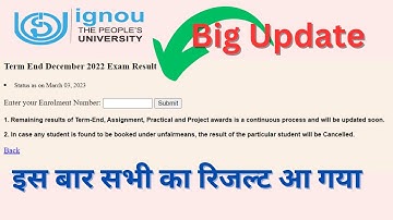 IGNOU का एक और Update | IGNOU Result Update December 2022