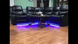 LED strip lighting under sofa
