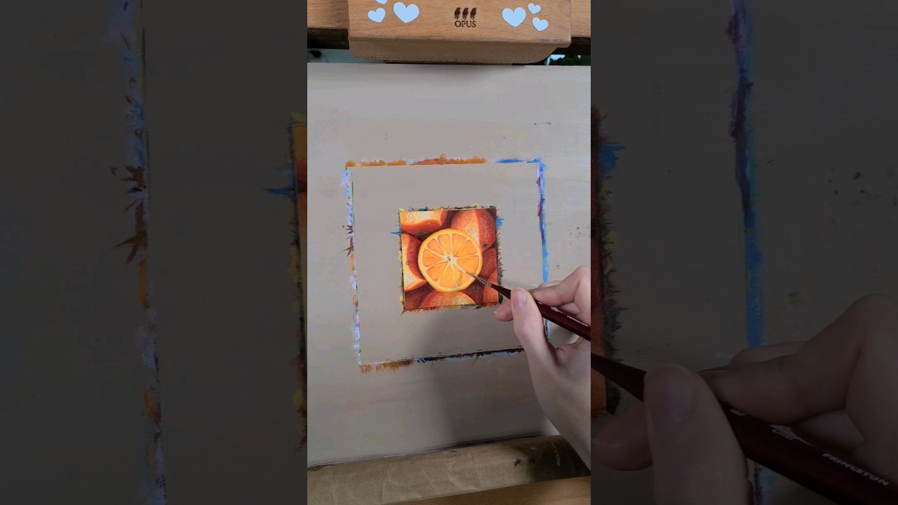 Orange Fruit Oil Painting 🍊 Pride flag out of mini paintings. 