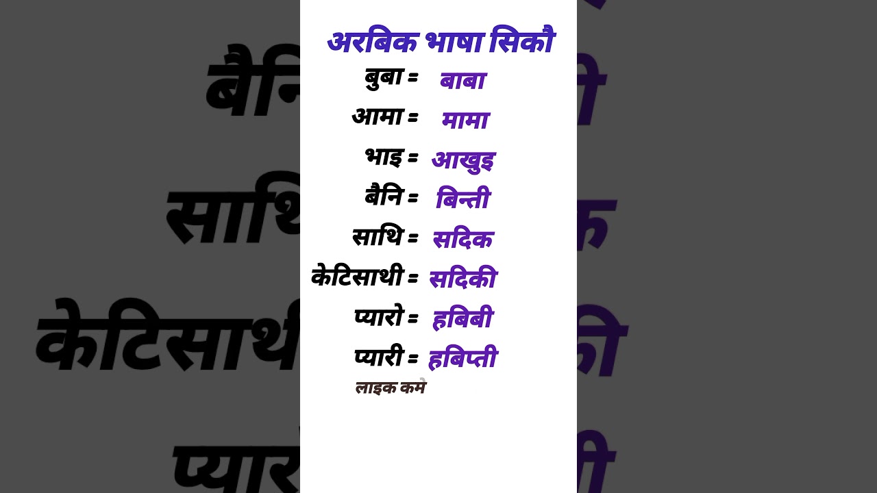 🇦🇪 अरबिक भाषा बोल्न सिकौ | arabic language learning in nepali language arabi bhasha