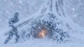 Surviving in Bushcraft Shelter in Extreme Temperatures | 7 Days Extreme Winter Survival