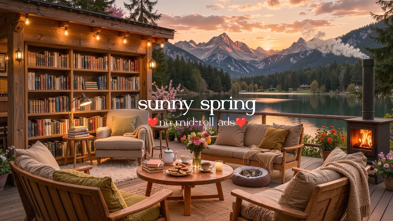 🌸 Spring Jazz (NO MID-ROLL ADS) – Warm Café Ambience for Relaxation & Focus