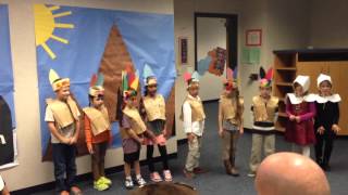 Hayden's first grade Thanksgiving play, November 2013.