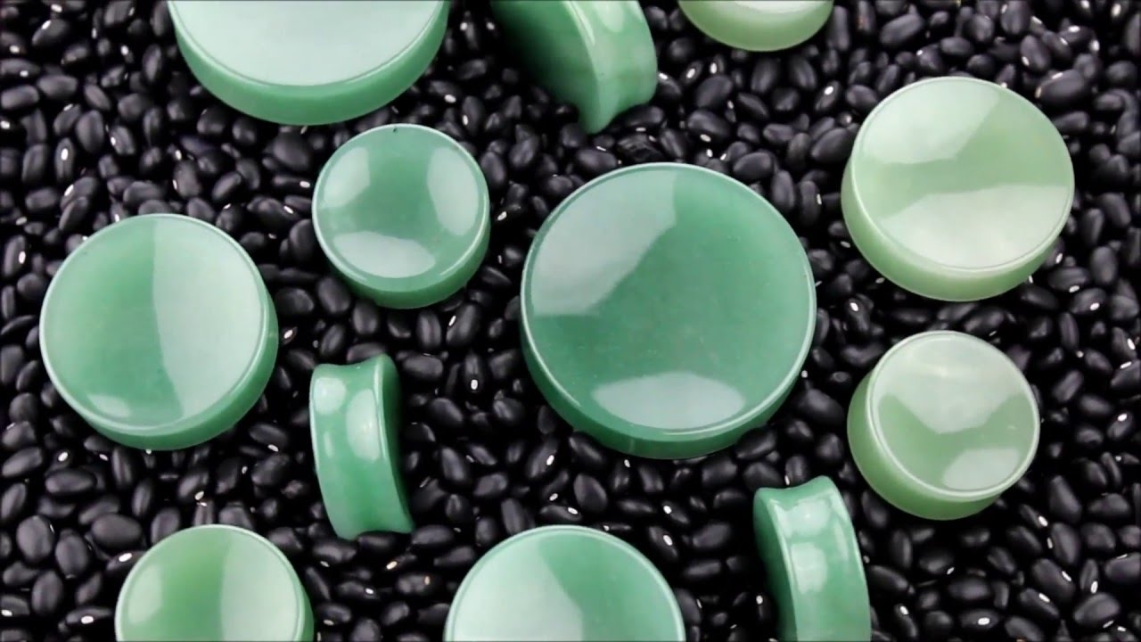 body piercing valparaiso Aventurine Green Stone Plugs 8G - 2 Inches | UrbanBodyJewelry.com