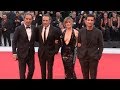 Jean Dujardin, Nathalie Pechalat and J accuse Cast on the red carpet in Venice