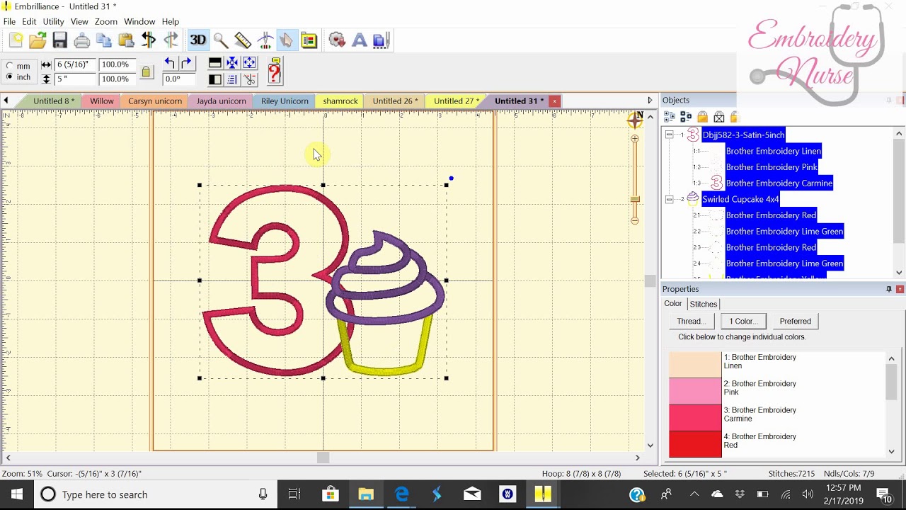 How to combine embroidery designs in Embrilliance Essentials software 