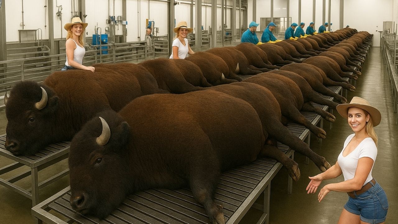Khám Phá Trang Trại Nuôi Bò Rừng Bison Lớn Nhất Bắc Mỹ – Mỗi Con Nặng Hơn 1 Tấn!