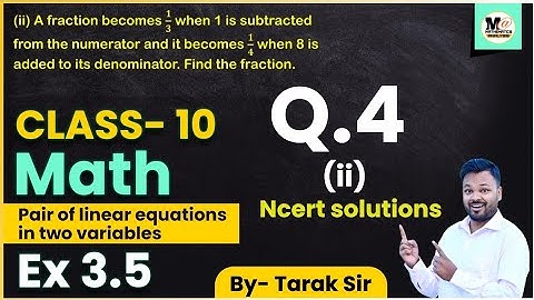 Class 10th Exercise 3.5 question 4(ii) | CBSE | Ncert Solutions | Class 10 Maths Chapter 3, dear sir