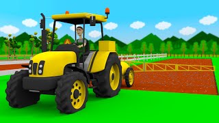 Small underground garages and tractors for Sowing Corn - Welcome to my Animated farm from Bazylland