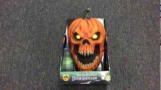 12 Inch Talking Pumpkin Door Knocker - Spirit Halloween 2017 Tabletops