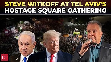 Boo for Netanyahu, thank you for Trump as Steve Witkoff speaks at Hostages Square