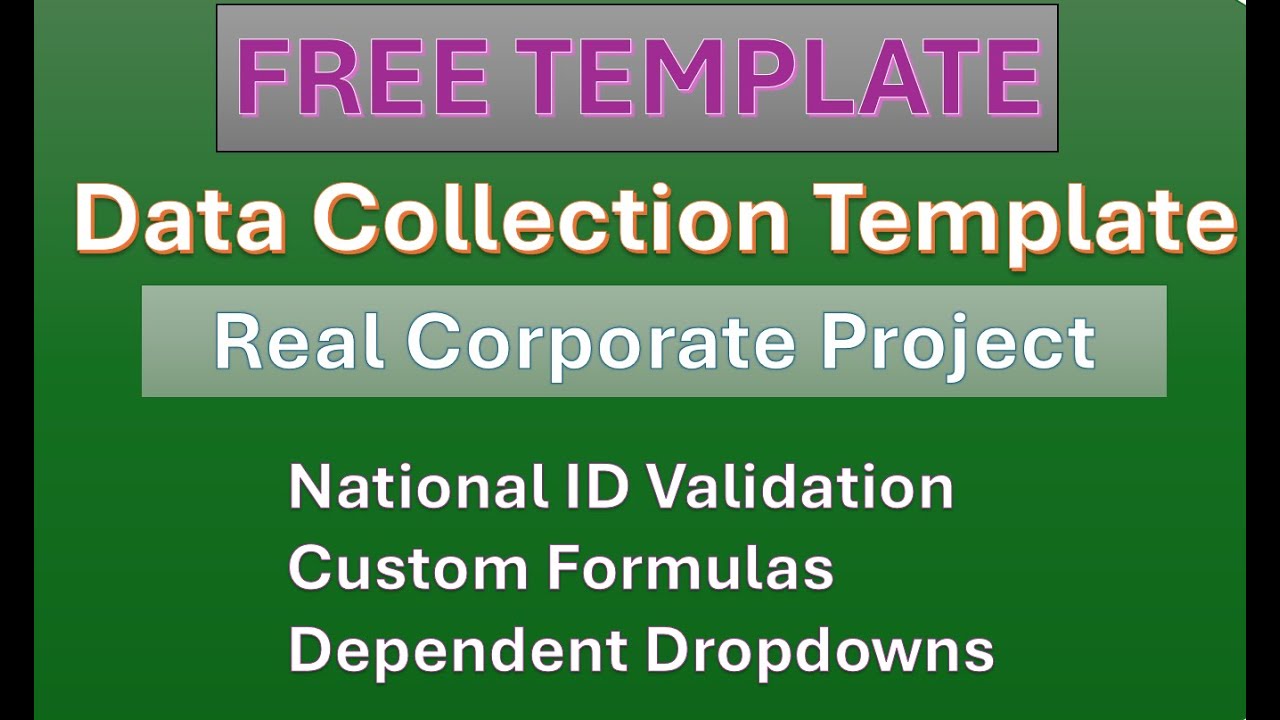 Project: Excel Template Hack - Smart Dropdowns + National ID Validation (Step-by-Step)