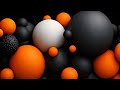 フリー背景素材3: 52黒バックに丸白とオレンジ