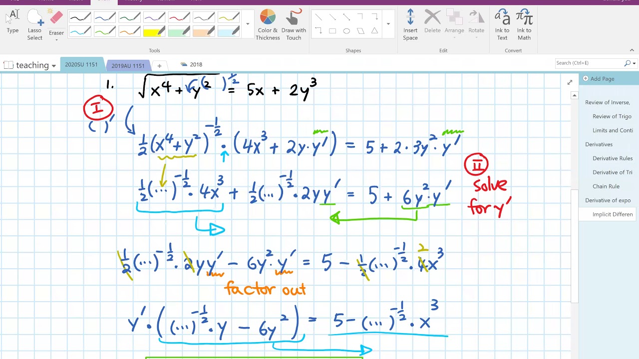 Calculus 1--09 Implicit Differentiation - YouTube