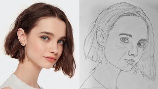 تعليم رسم الوجه بطريقة لوميس| رسم وجه فتاة من الامام| How to draw beautiful girl using Loomis method