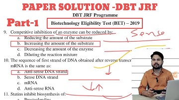 DBT JRF PYQ / DBT JRF previous year question paper/ DBT JRF 2023 / dbt bet dbt jrf 2019 solved paper