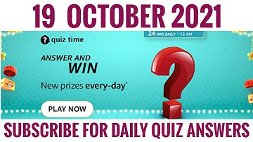 Amazon Quiz Answers Today | Win 30000 Amazon Pay Balance | 19 October 2021
