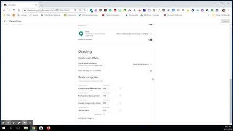 Google Classroom: Settings-Grade Categories