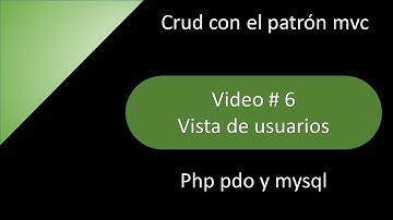 Crud con el patrón mvc en php parte 6 (vista de usuarios)